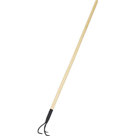 Pro garden schoffel 3 tands 148 cm hout metaal zwart