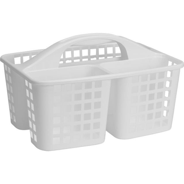 Fremragende husholdningsartikler 3-rums opbevaringsbeholder med håndtag 31x23x18,5 cm hvid