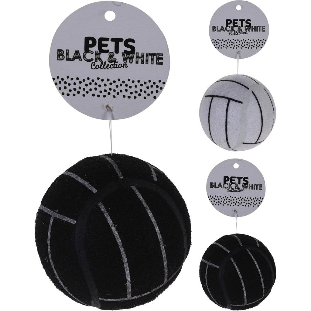 Basic Pets Black and White Collection Hundelegetøjsbold 7,5 cm