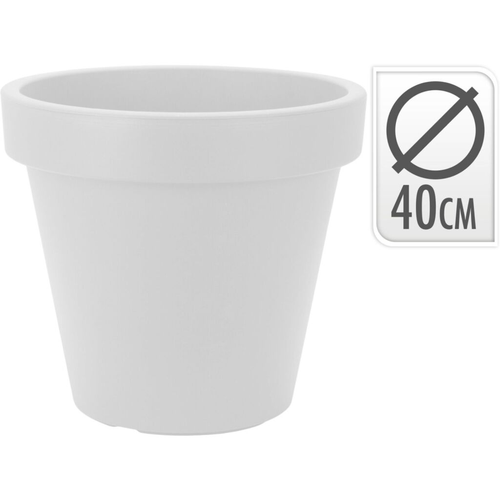 Basis plast urtepotte rund 40x35 cm hvid