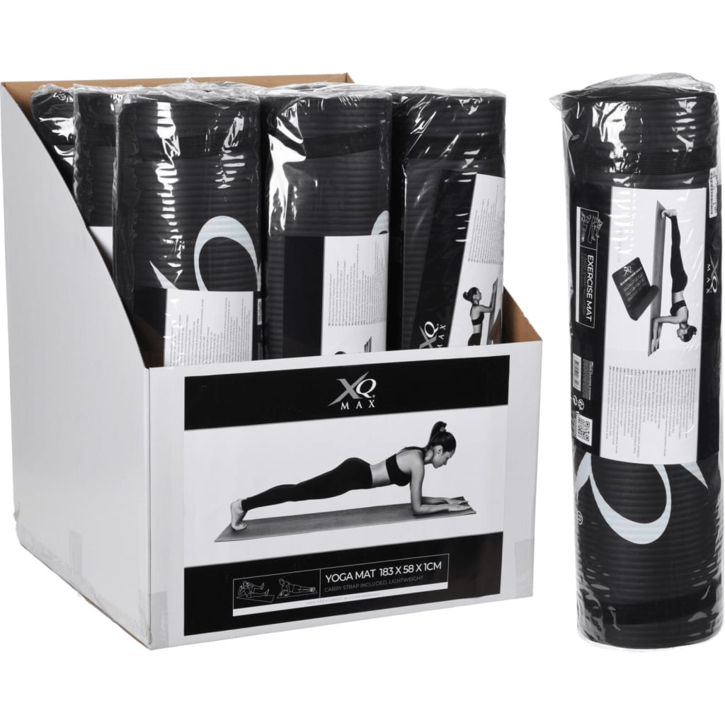 Xq max yogamat 183x58x1 cm sort