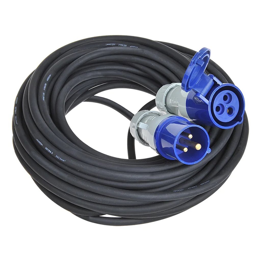 ProPlus Extension Cable CEE 20 meter 3x2,5 mm² sort blå