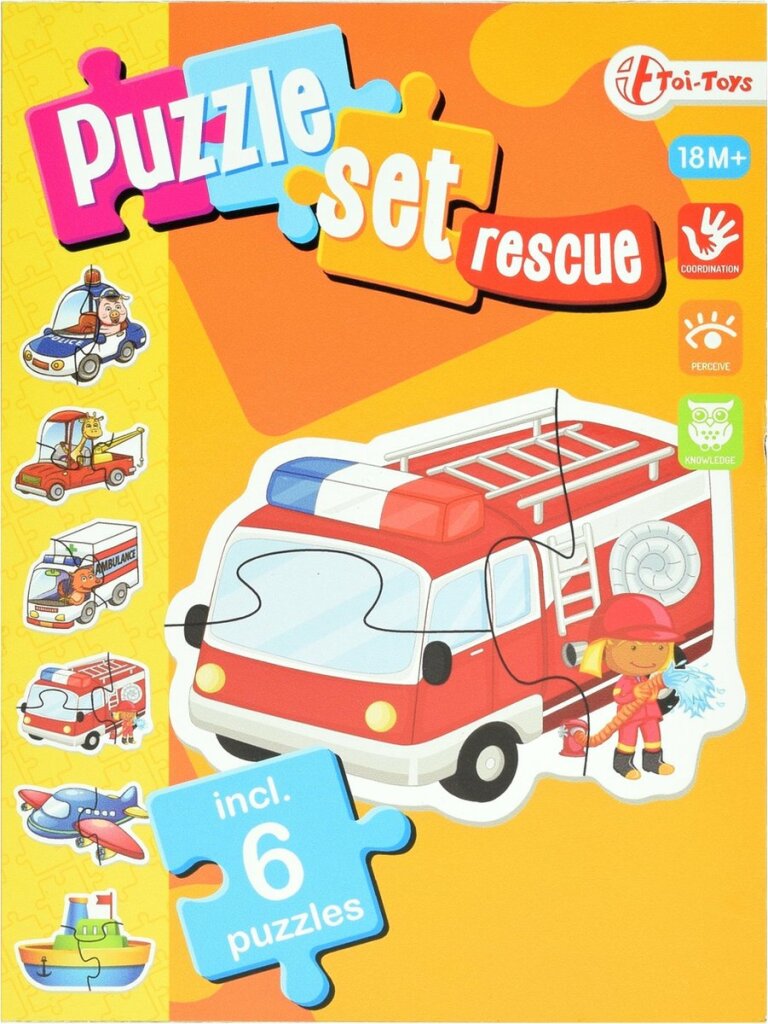 Toi-Toys spiller puslespil Set Emergency Services junior pap 15 stykker