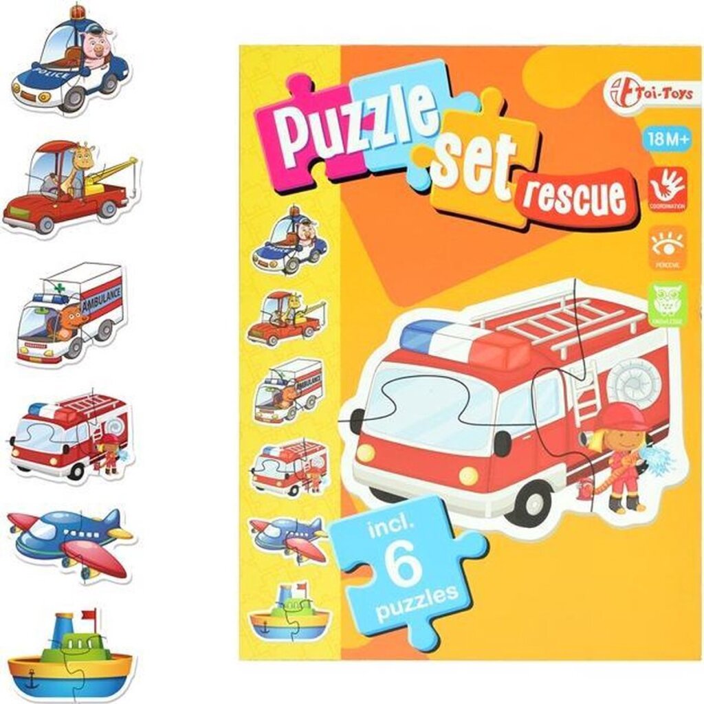 Toi-Toys spiller puslespil Set Emergency Services junior pap 15 stykker