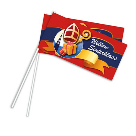 Haza Witbaard Sinterklaas viftende flag, 50 stk