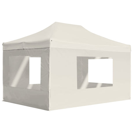 Vidaxl Parttent sammenfoldelig med vægge 4,5x3 m aluminiumcreme