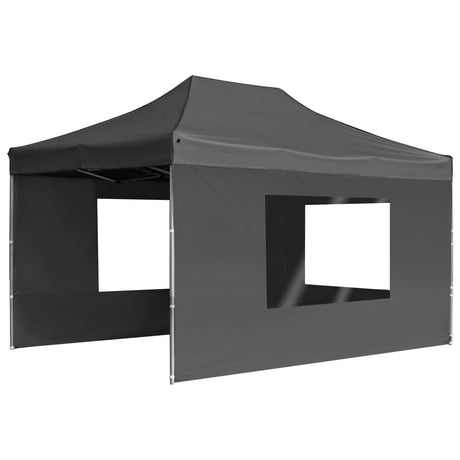 Vidaxl Parttent sammenfoldelig med vægge 4,5x3 m aluminium anthracit