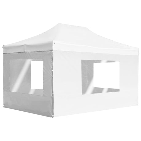 Vidaxl Parttent sammenfoldelig med vægge 4,5x3 m aluminium hvid