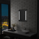 Vidaxl badeværelse spejl LED med hylde 50x70 cm