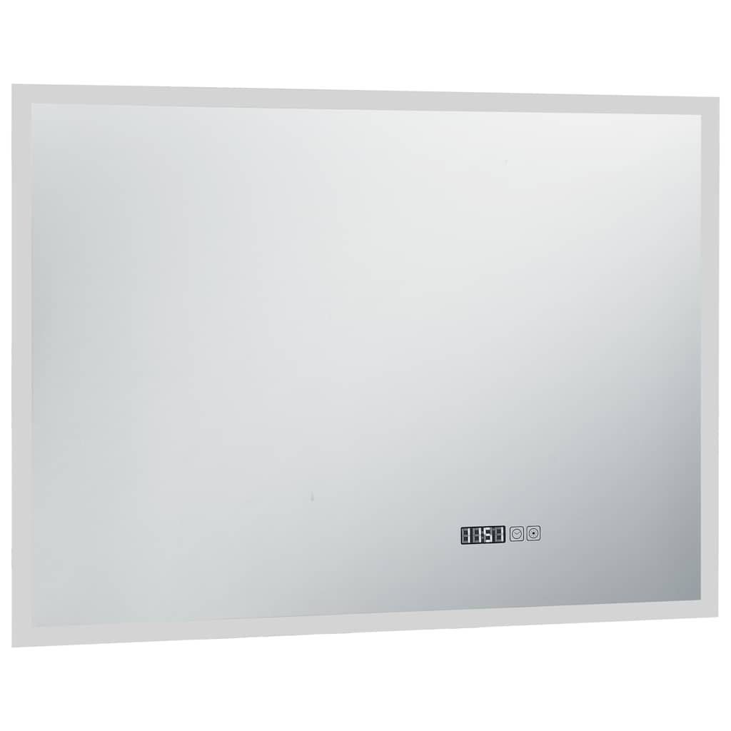 Vidaxl badeværelse spejl LED med berøringssensor og tid Display 100x60 cm