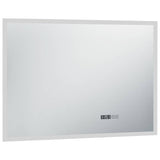 Vidaxl badeværelse spejl LED med berøringssensor og tid Display 100x60 cm