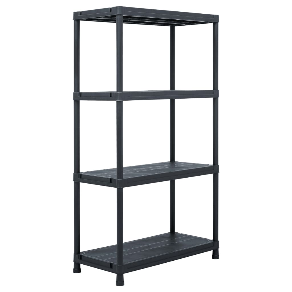 Vidaxl opbergrek 100 kg 60x30x138 cm kunststof zwart