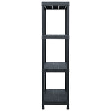 Vidaxl opbergrek 100 kg 60x30x138 cm kunststof zwart