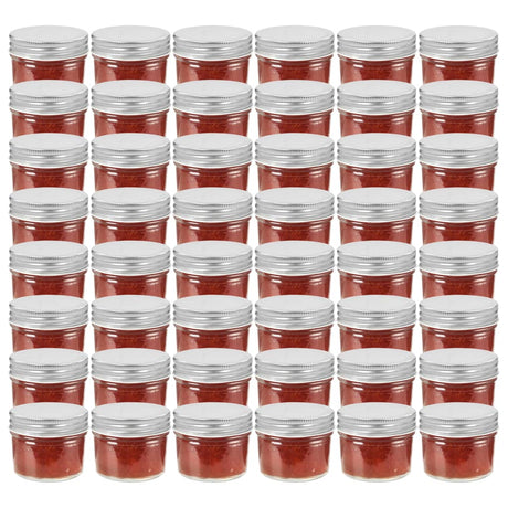 Vidaxl jampotten met zilverkleurige deksels 48 st 110 ml glas