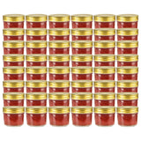 Vidaxxl syltetøjsglas med guldfarvet låg 48 stk 110 ml glas