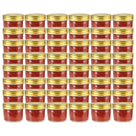Vidaxxl syltetøjsglas med guldfarvet låg 48 stk 110 ml glas