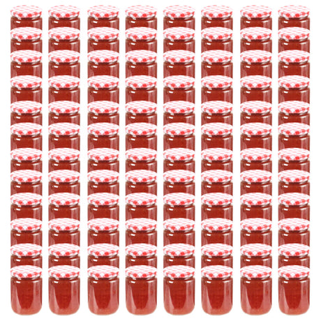 Vidaxl Jam -krukker med røde låg 96 St 230 ml glas