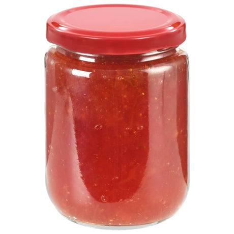 Vidaxl Jam -krukker med røde låg 48 pcs 230 ml glas