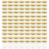 Vidaxxl syltetøjsglas med guldfarvede låg 96 stk 230 ml glas