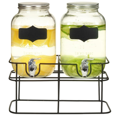 Vidaxl Drink Dispensers 2 st med standard 2 x 4 L Glass