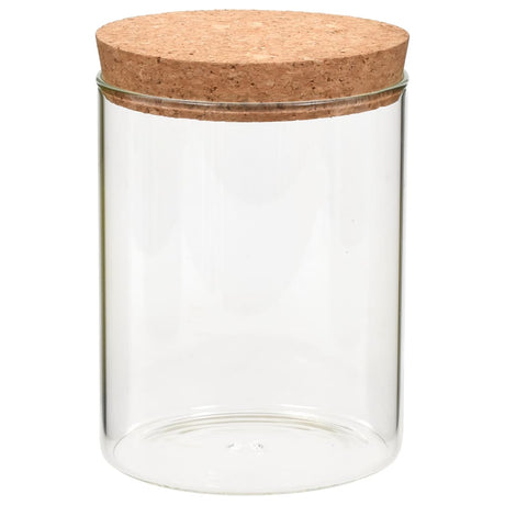 Vidaxl Storage Pots med kork låg 6 st 650 ml glas