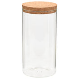 Vidaxl opbevaringspotter med kork låg 6 st 1400 ml glas