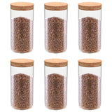 Vidaxl opbevaringspotter med kork låg 6 st 1400 ml glas