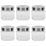 Vidaxl Storage Pots med sølvfarvet låg 6 st 800 ml