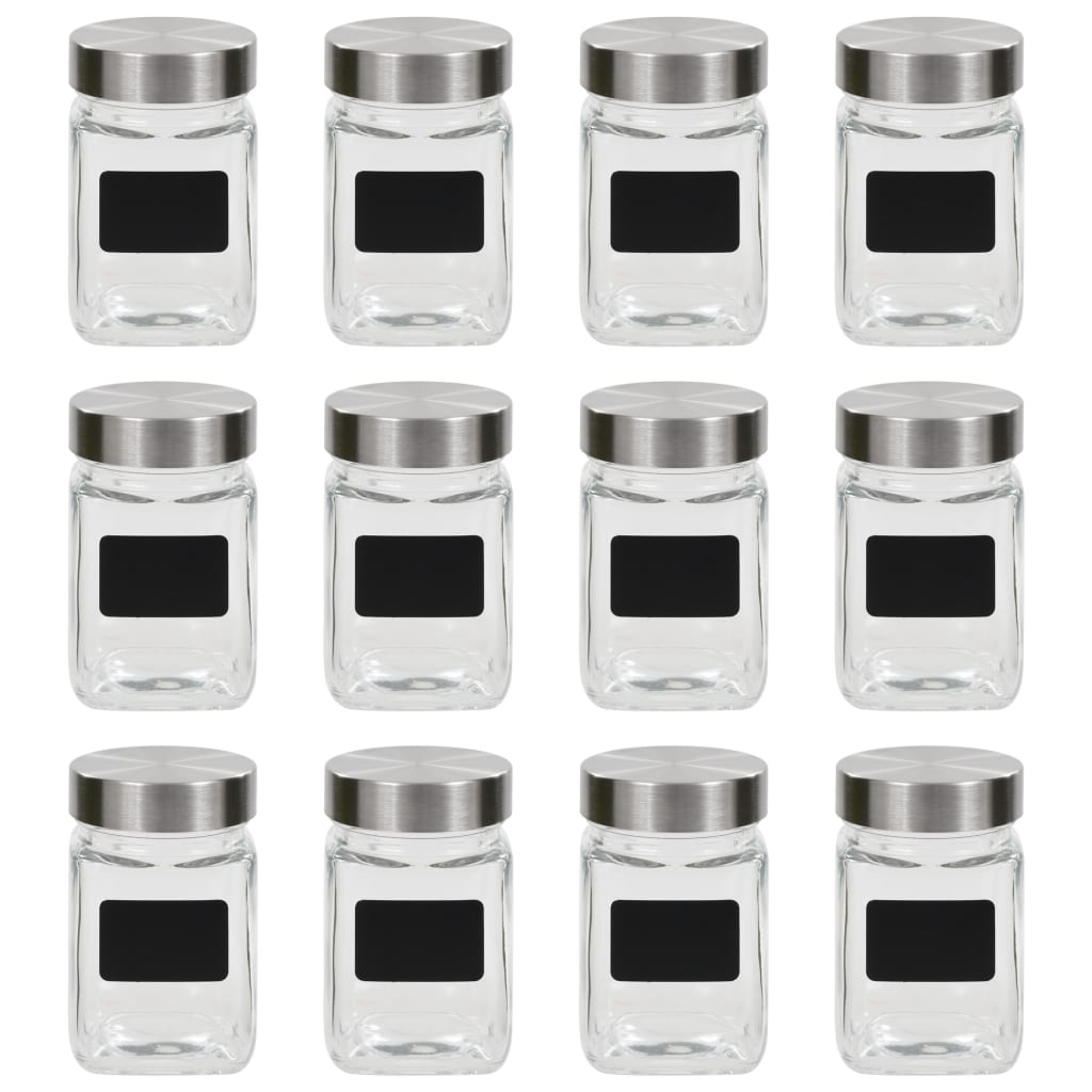 Vidaxl Storage Pots med klistermærker 12 ST 300 ml