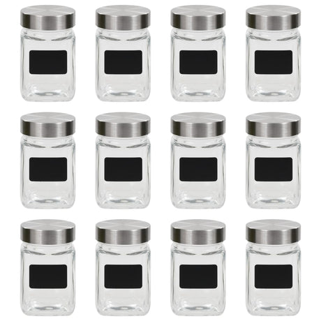 Vidaxl Storage Pots med klistermærker 12 ST 300 ml