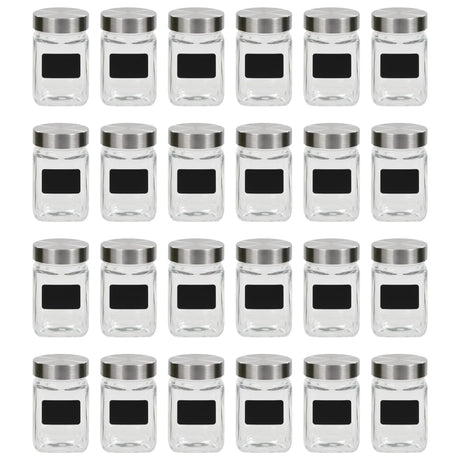 Vidaxl Storage Pots med klistermærker 24 ST 300 ml