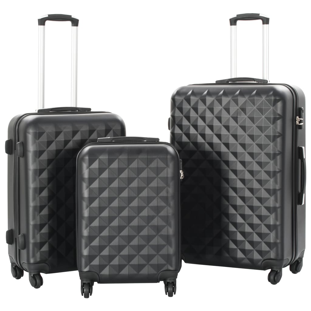 Vidaxl 3-delt hård bagage sæt ABS sort