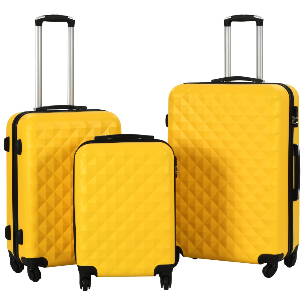 Vidaxl 3-Del Hard Bagage Set Abs Geel
