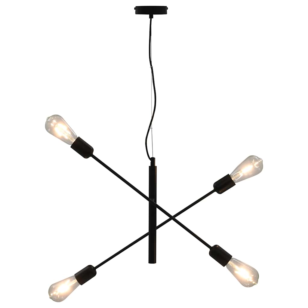 Vidaxl loftslampe med filament pærer 2 W E27 sort