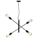 Vidaxl loftslampe med filament pærer 2 W E27 sort
