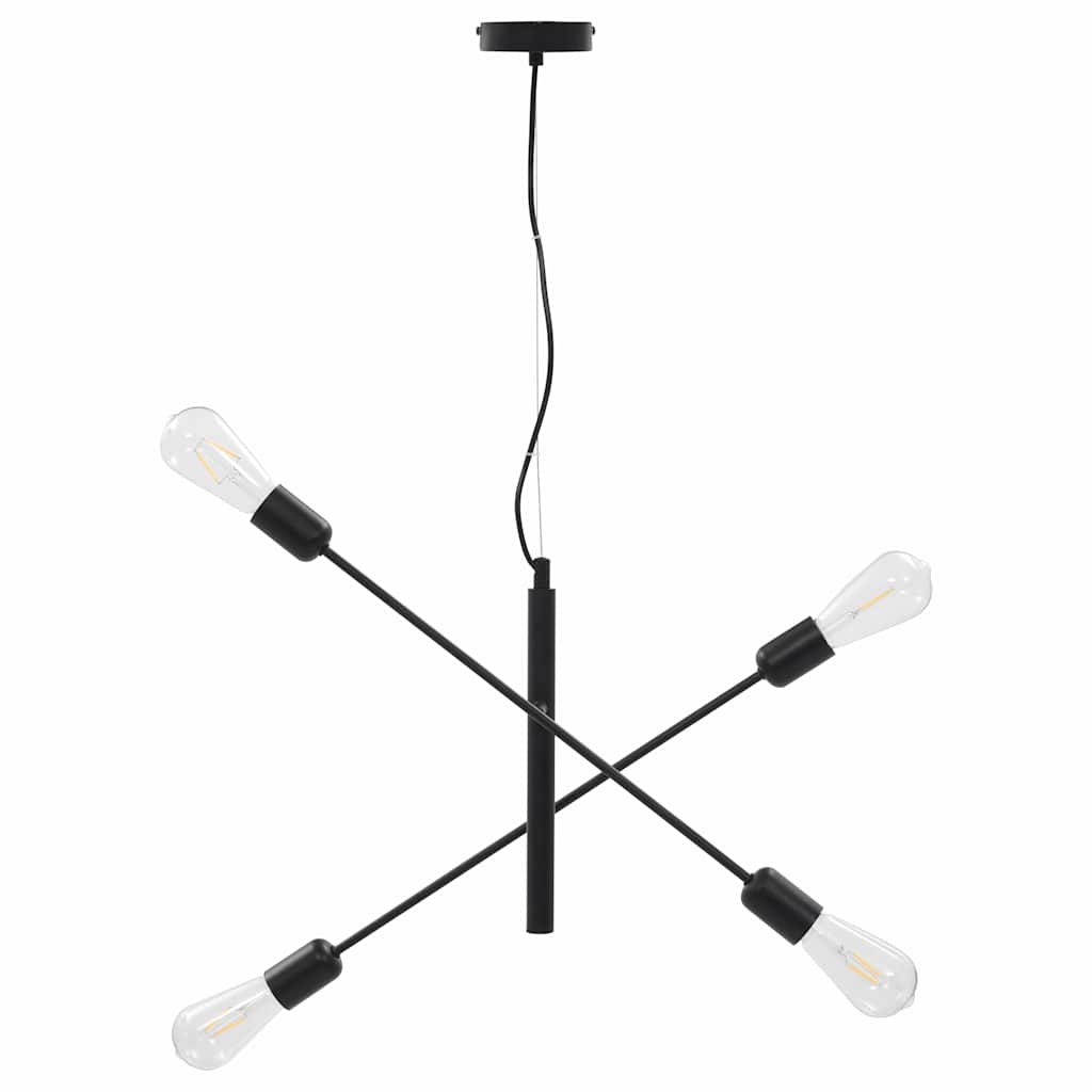 Vidaxl loftslampe med filament pærer 2 W E27 sort