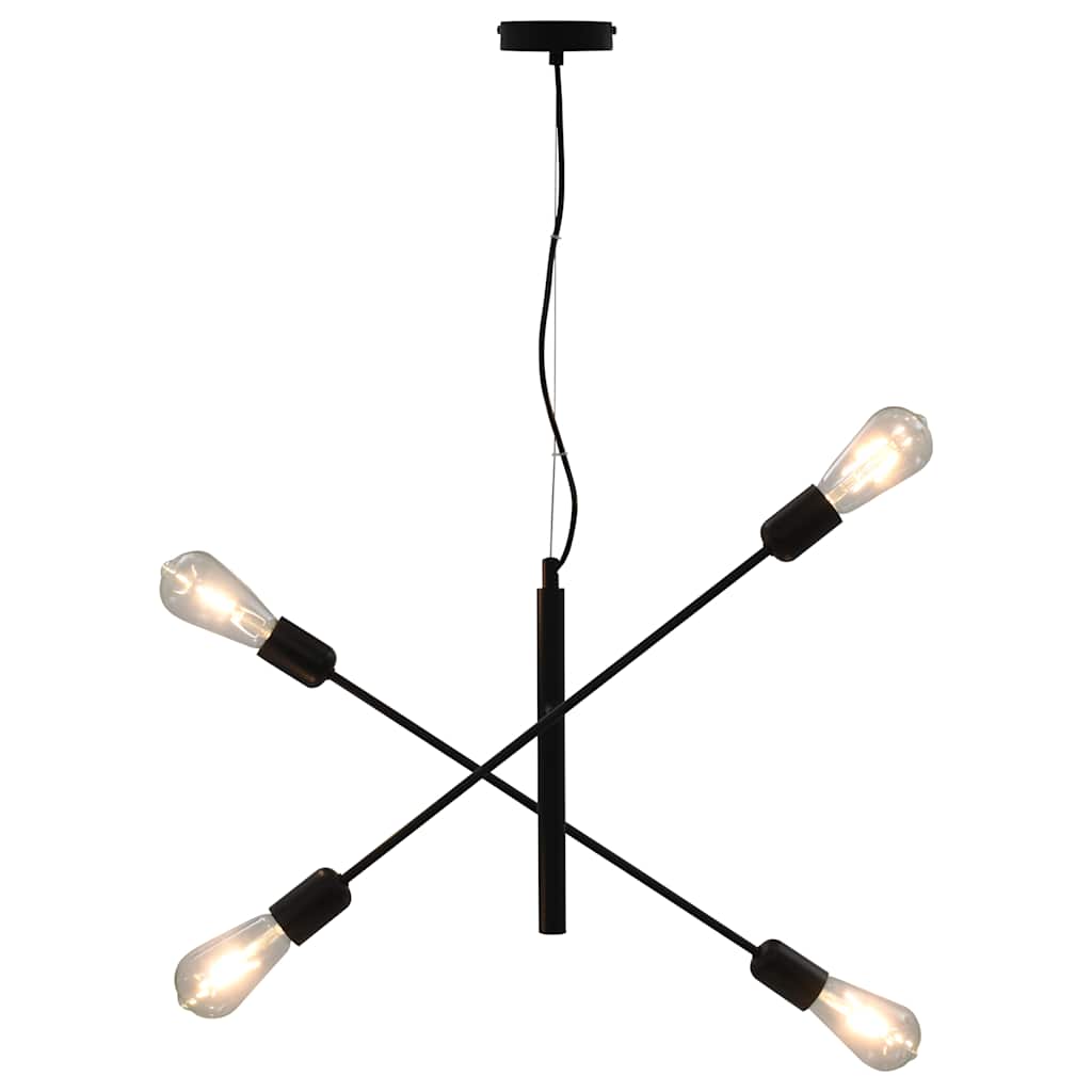 Vidaxl loftslampe med filament pærer 2 W E27 sort