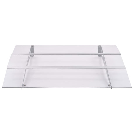 Vidaxl Door Canopy 120x90 cm polycarbonat sølv og gennemsigtig