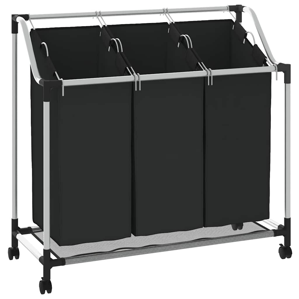 Vidaxl Wass Sourter med 3 Basks Staal Black