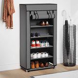 Vidaxl skoskab med dækning 58x28x106 cm stof grå