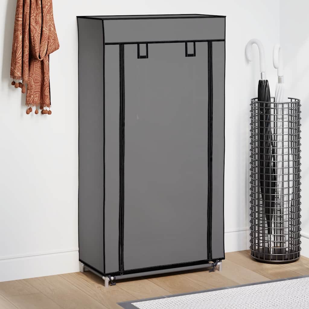 Vidaxl skoskab med dækning 58x28x106 cm stof grå