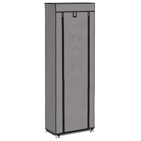 Vidaxl Shoe Cabinet med dækning 57x29x162 cm stof grå