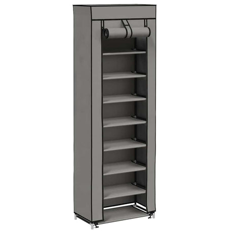 Vidaxl Shoe Cabinet med dækning 57x29x162 cm stof grå