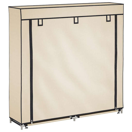 Vidaxl Shoe Cabinet med dækning 115x28x110 cm stof crème