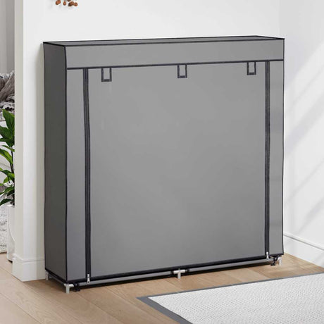 Vidaxl skoskab med dækning 115x28x110 cm stof grå