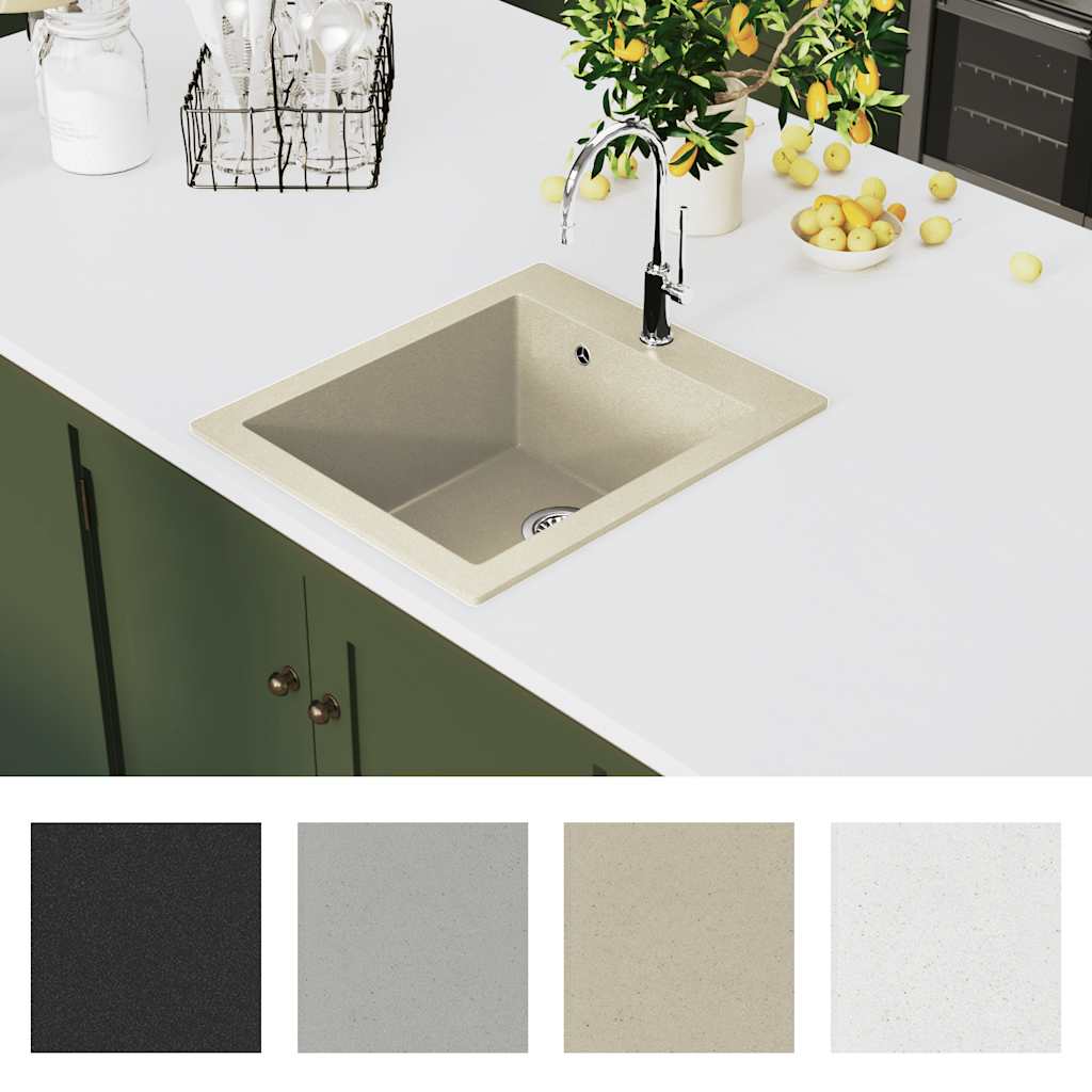 Vidaxl Sink Single Bowl of Granite Beige