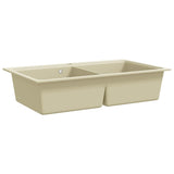 Vidaxl Sink Double Bins Granite Beige