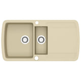 Vidaxl Sink Double Bins Granite Beige