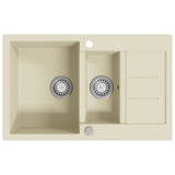 Vidaxl Sink Double Bins Granite Beige