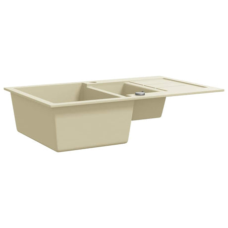 Vidaxl Sink Double Bins Granite Beige